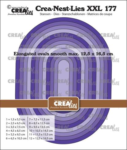 Crealies - Stanzschablone "No. 177 Elongated Ovals Smooth" Crea-Nest-Lies XXL Dies