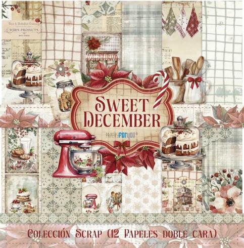 Papers For You - Designpapier "Sweet December" Scrap Paper Pack 30,5 x 32 cm - 12 Bogen