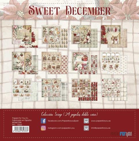 Papers For You - Designpapier "Sweet December" Scrap Paper Pack 8x8 Inch - 24 Bogen