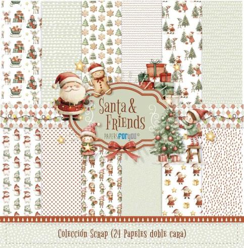 Papers For You - Designpapier "Santa & Friends" Scrap Paper Pack 6x12 Inch - 10 Bogen 