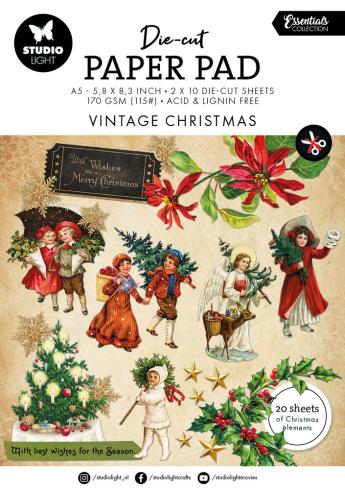 Studio Light - Stanzpapierbblock A5 "Vintage Christmas" Die Cut Paper Pad - 20 Bogen