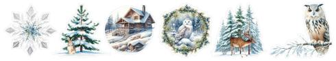 Studio Light - Aufkleber "Winter Wonderland" Round Stickers on Roll