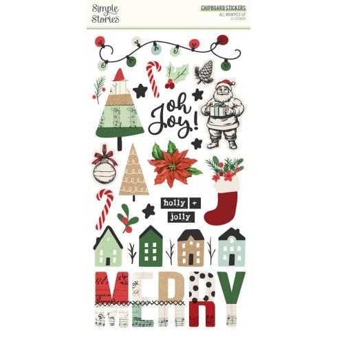 Simple Stories - Aufkleber "All Wrapped Up" Chipboard Sticker 