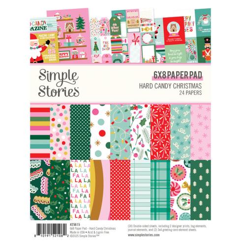 Simple Stories - Designpapier "Hard Candy Christmas" Paper Pack 6x8 Inch - 24 Bogen