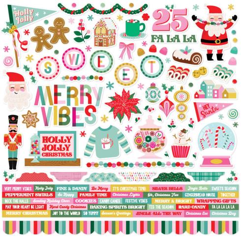 Simple Stories - Aufkleber "Hard Candy Christmas" Cardstock Sticker 