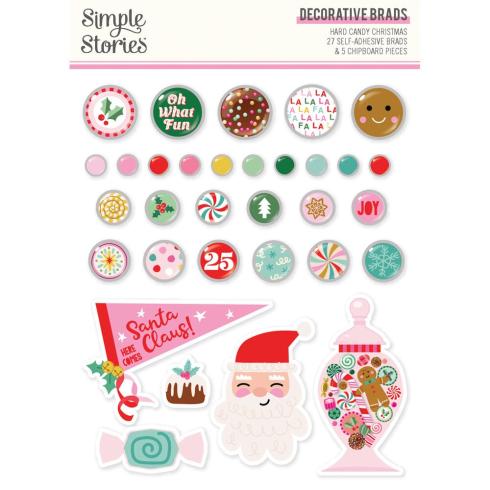 Simple Stories - Decorative Brads "Hard Candy Christmas" 