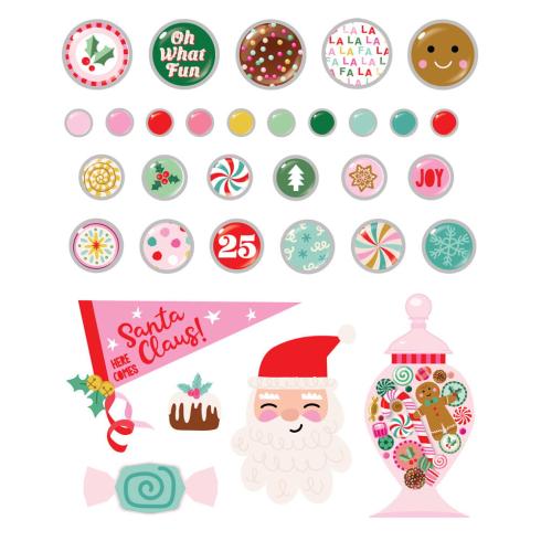 Simple Stories - Decorative Brads "Hard Candy Christmas" 