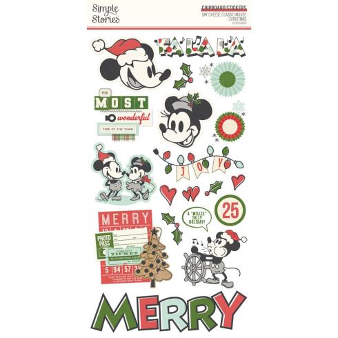 Simple Stories - Aufkleber "Say Cheese Classic Mouse Christmas" Chipboard Sticker 