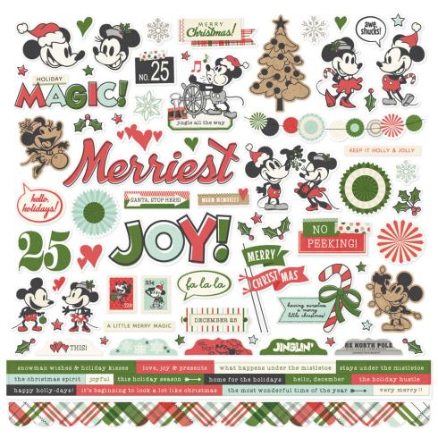 Simple Stories - Aufkleber "Say Cheese Classic Mouse Christmas" Cardstock Sticker 