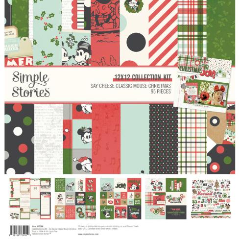 Simple Stories - Collections Kit "Say Cheese Classic Mouse Christmas" 12 Bogen Designpapier