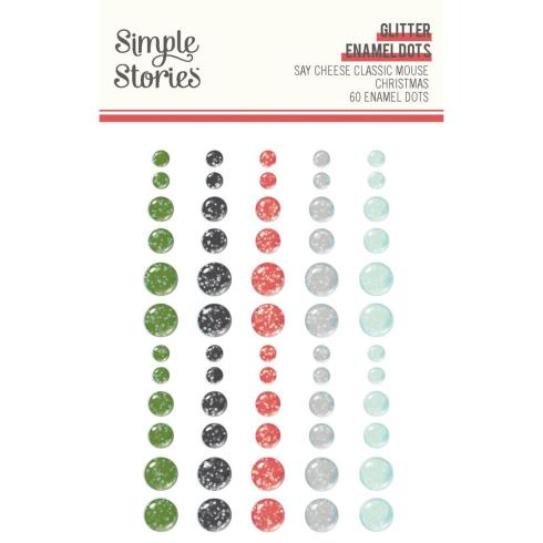 Simple Stories - Enamel Dots "Say Cheese Classic Mouse Christmas" 60 Stück 