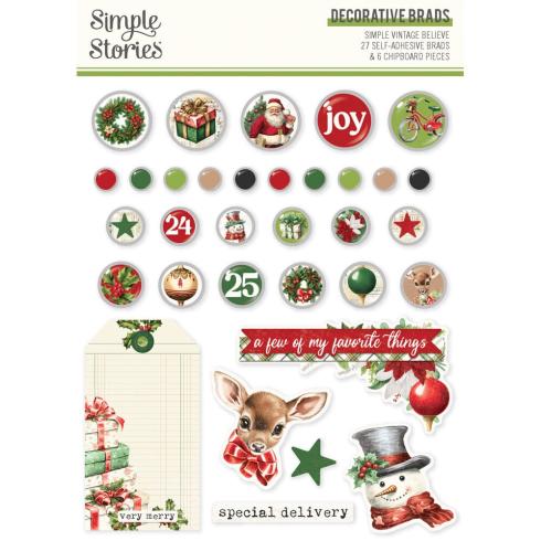 Simple Stories - Decorative Brads "Simple Vintage Believe" 