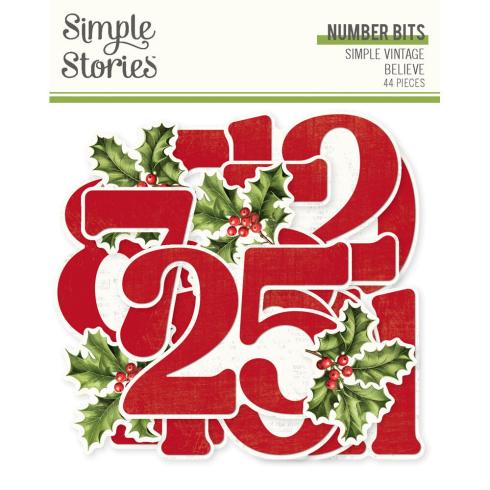 Simple Stories - Stanzteile "Simple Vintage Believe" Number Bits & Pieces 