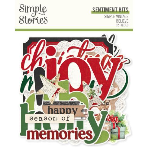 Simple Stories - Stanzteile "Simple Vintage Believe" Sentiments Bits & Pieces 