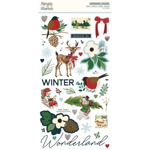 Simple Stories - Aufkleber "Simple Vintage Flannel Season" Chipboard Sticker 