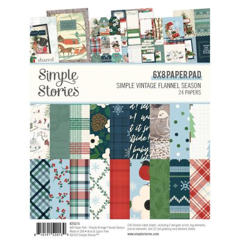 Simple Stories - Designpapier "Simple Vintage Flannel Season" Paper Pack 6x8 Inch - 24 Bogen