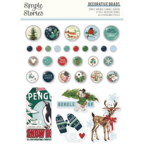 Simple Stories - Decorative Brads "Simple Vintage Flannel Season" 