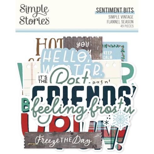 Simple Stories - Stanzteile "Simple Vintage Flannel Season" Sentiment Bits & Pieces 