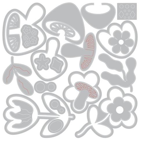 Sizzix - Stanzschablone "Happy Florals" Thinlits Craft Dies