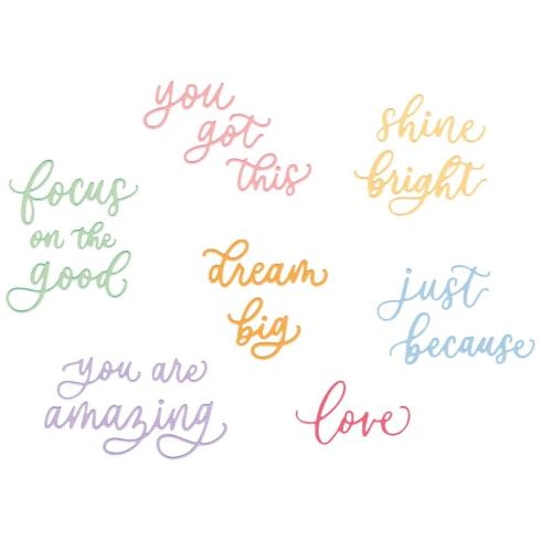 Sizzix - Stanzschablone "Cheerful Phrases" Thinlits Craft Dies