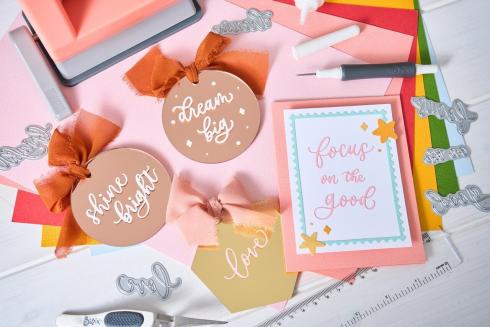 Sizzix - Stanzschablone "Cheerful Phrases" Thinlits Craft Dies