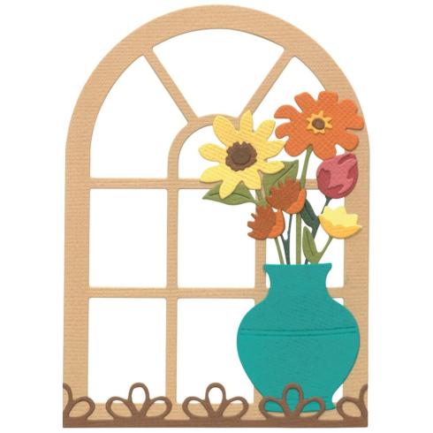 Sizzix - Stanzschablone "Windowsill Flowers and Vase" Thinlits Craft Dies by Eileen Hull