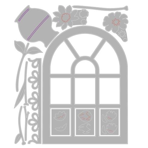 Sizzix - Stanzschablone "Windowsill Flowers and Vase" Thinlits Craft Dies by Eileen Hull