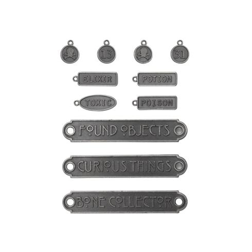 Preview: Tim Holtz - Idea Ology - Metallanhänger "Halloween Word Plaques + Tags"