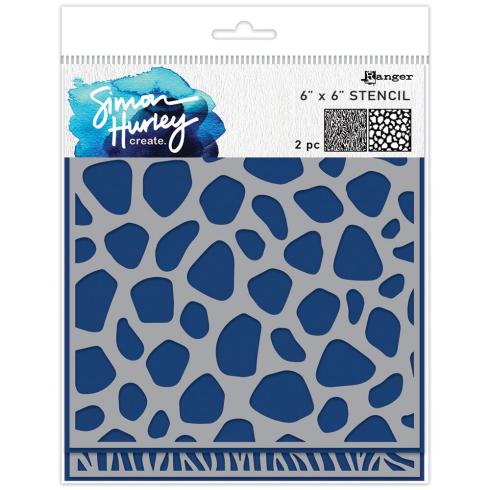 Ranger - Schablone 15,2x15,2cm "Animal Prints" Stencil Design by Simon Hurley 