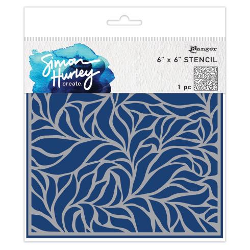 Ranger - Schablone 15,2x15,2cm "Lush Leaves" Stencil Design by Simon Hurley 
