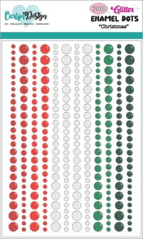 Carlijn Design - Klebesteine "Christmas" Enamel Dots 300 Stück