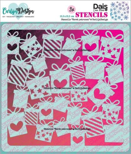 Carlijn Design - Schablone 15,5x15,5cm "Kerst Patronen" Stencil