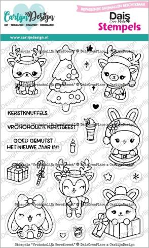 Carlijn Design - Stempelset "Vrohoholijk Kerstbeest " Clear Stamps