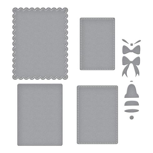 Spellbinders - Stanzschablone "Bow & Bell Scallop Frame" Dies