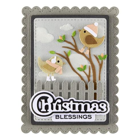Spellbinders - Stanzschablone "Bow & Bell Scallop Frame" Dies