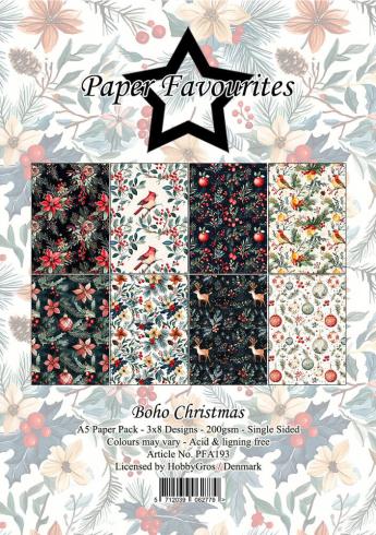 Paper Favourites - Designpapier "Boho Christmas" Paper Pack A5 - 24 Bogen