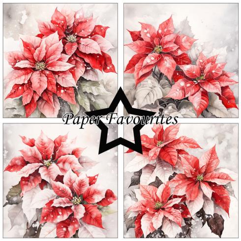 Paper Favourites - Designpapier "Poinsettia" Paper Pack 6x6 Inch - 24 Bogen
