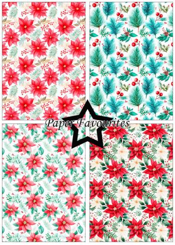 Preview: Paper Favourites - Designpapier "Poinsettia" Paper Pack A5 - 24 Bogen