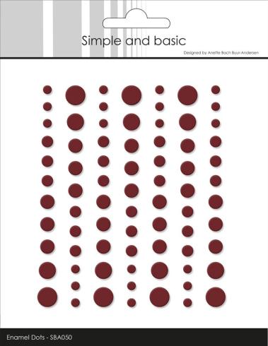Simple and Basic - Adhesive Matte Enamel Dots "Wine Red"