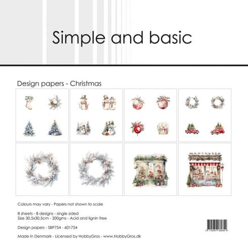 Simple and Basic - Designpapier "Christmas" Paper Pack 12x12 Inch - 8 Bogen 