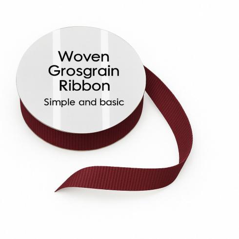 Simple and Basic - Schleifenband "Dark Red" Woven Grosgrain Ribbon 10m