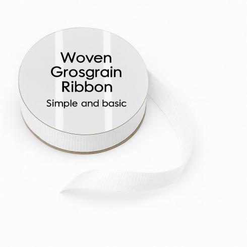 Simple and Basic - Schleifenband "White" Woven Grosgrain Ribbon 10m