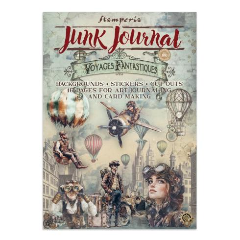 Stamperia - Papier, Aufkleber & Stanzteile "Voyages Fantastiques" Junk Journal Backgrounds,Stickers,Cut-Outs