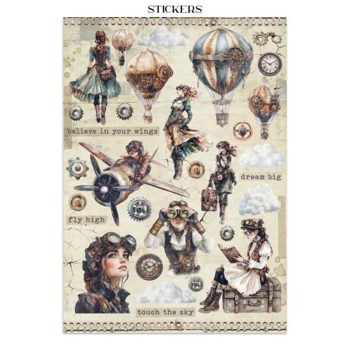 Stamperia - Papier, Aufkleber & Stanzteile "Voyages Fantastiques" Junk Journal Backgrounds,Stickers,Cut-Outs