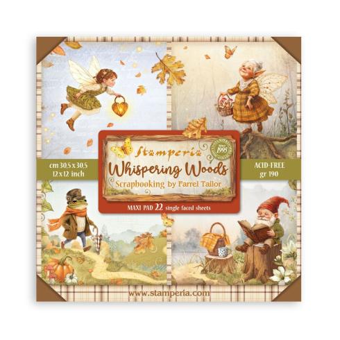 Stamperia - Designpapier "Whispering Woods" Maxi Paper Pack 12x12 Inch - 22 Bogen