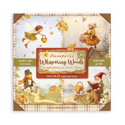 Stamperia - Designpapier "Whispering Woods" Maxi Paper Pack 8x8 Inch - 22 Bogen