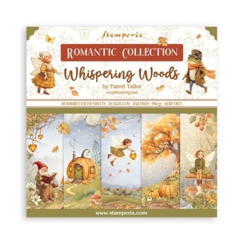 Stamperia - Designpapier "Whispering Woods" Maxi Paper Pack 8x8 Inch - 10 Bogen