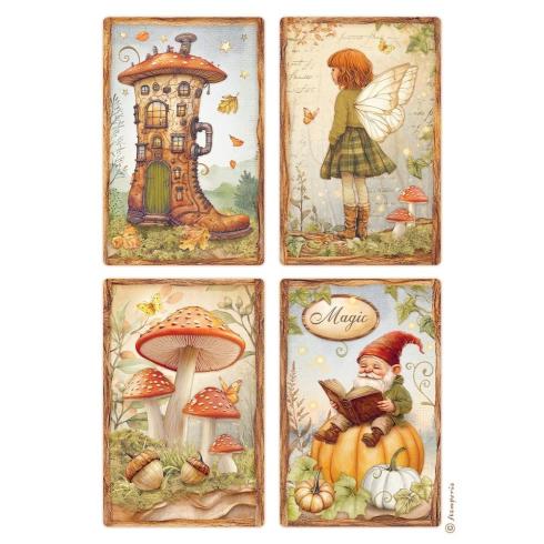 Stamperia - Decopatch Papier "4 Cards" Decoupage A4 - 6 Bogen  