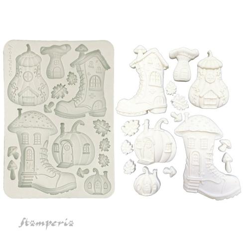 Stamperia - Gießform A5 "Boots and Pumpikin House" Soft Mould 