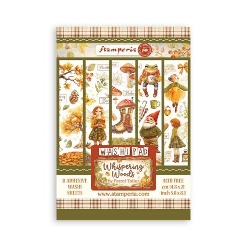 Stamperia - Washi Papier "Whispering Woods" Washi Pad 14,8x21cm - 8 Bogen